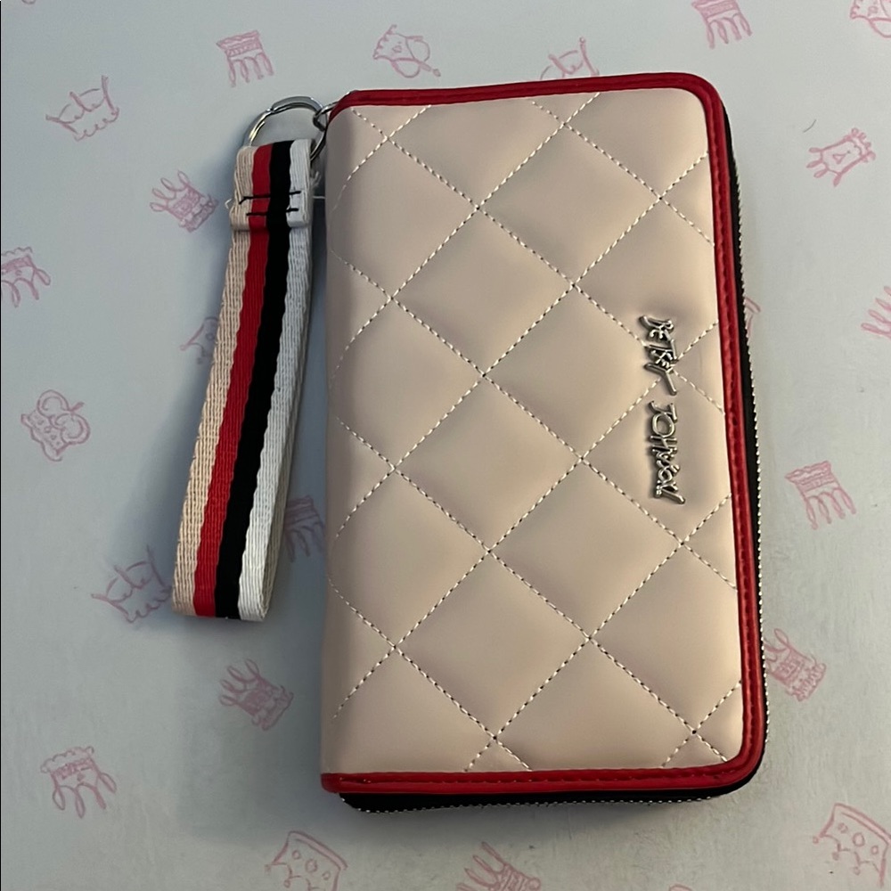 Betsey Johnson Quilted Cream and Red Wallet